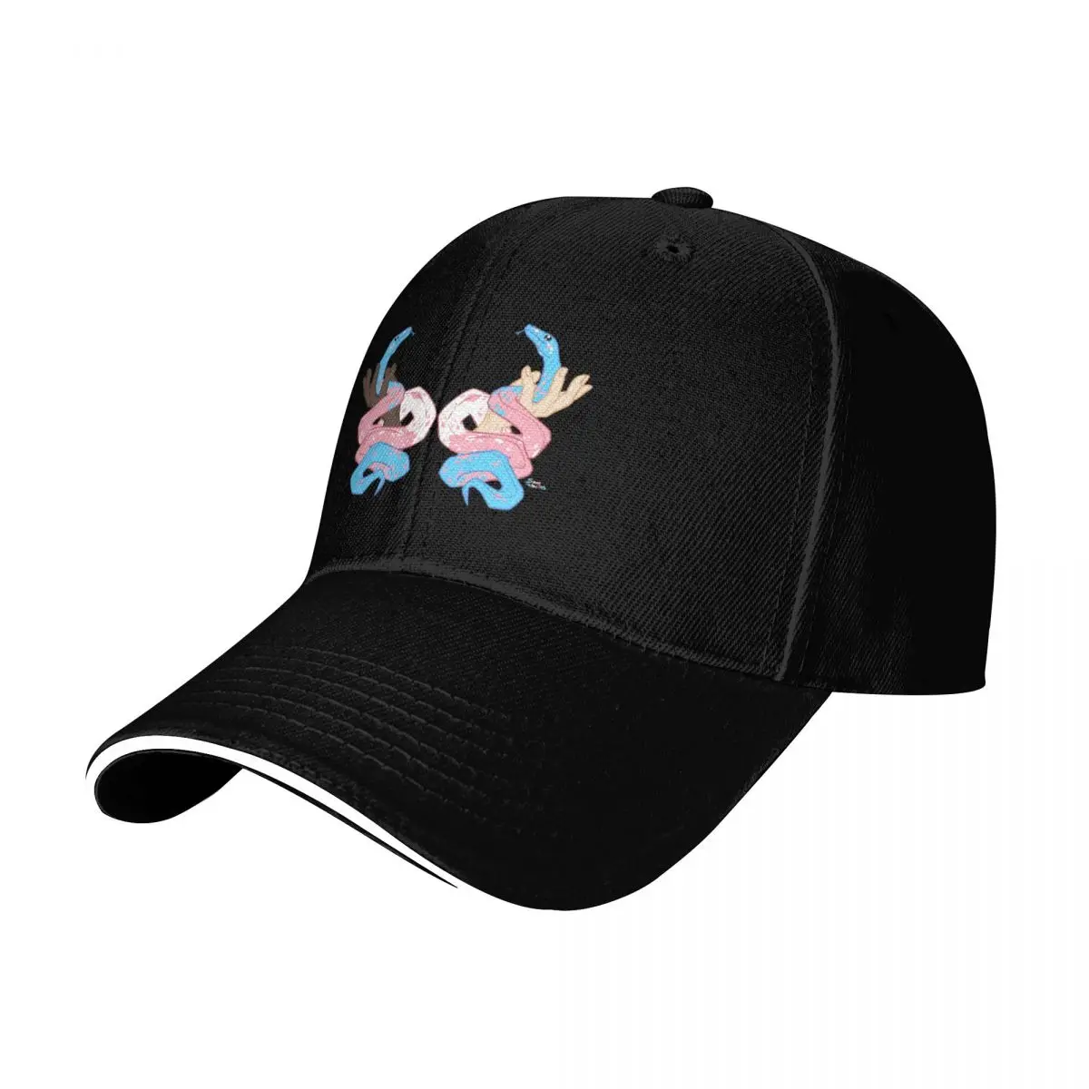 Transgender Snake Pride (textless/blue) Baseball Cap Snapback Flat Bill Strapback Dad Hat Six Panel Structured Crown