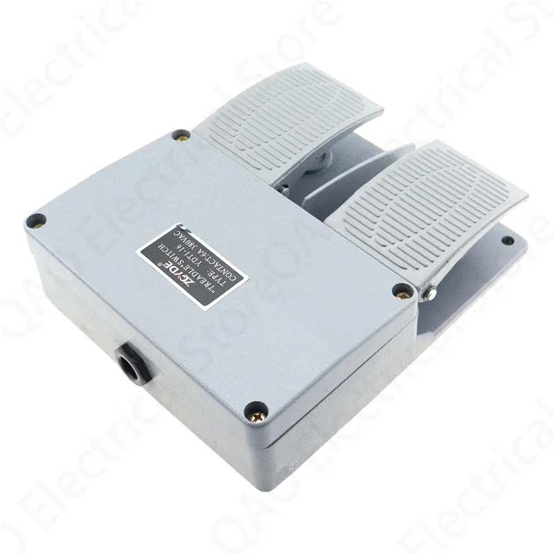 Foot switch YDT1-16 aluminum shell gray double pedal switch machine tool accessories switch