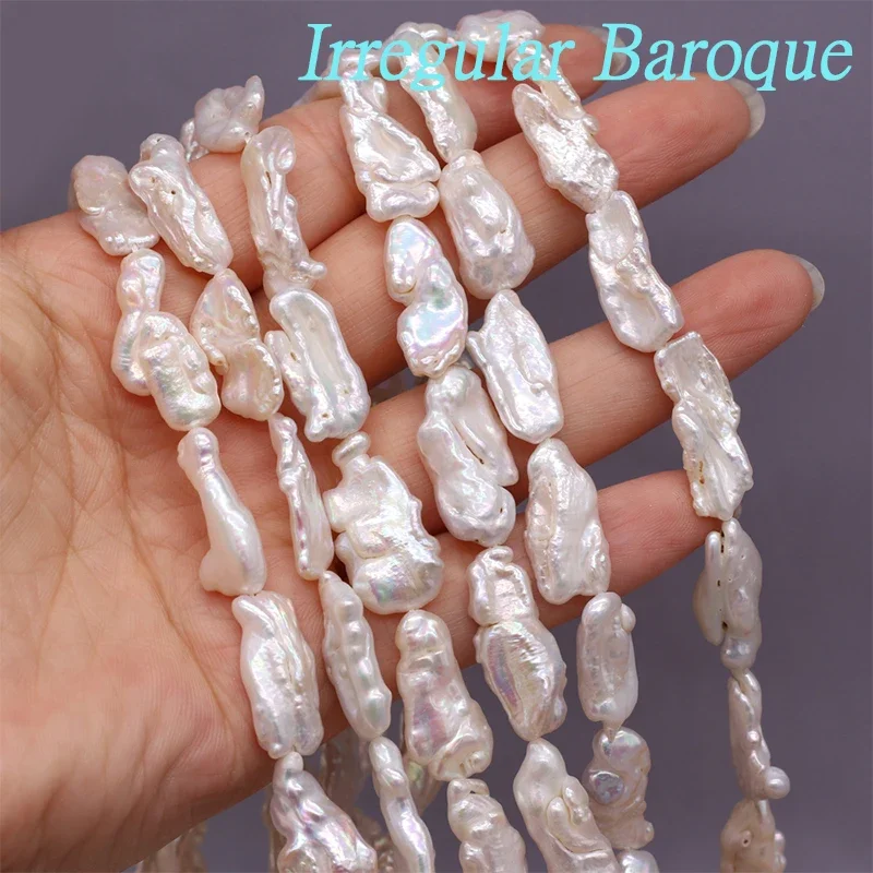 

Natural Freshwater Baroque Beads Irregular White 8x20mm Loose Spacer Beads For Jewelry Making DIY Necklace Earring Accessories