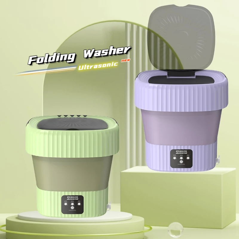 

Folding Washing Machine Portable Small Bucket Type Underwear Underwear Socks Baby Clothes Washer Cleaning Machine