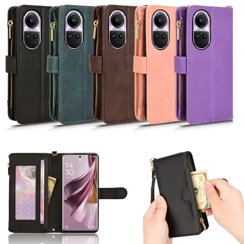 

Oppo Reno10 Pro 5G CPH2525 Case Wallet Vintage Slim Magnetic Leather Flip Cover Card Slots Phone Bags for Oppo Reno10 5G CPH2531