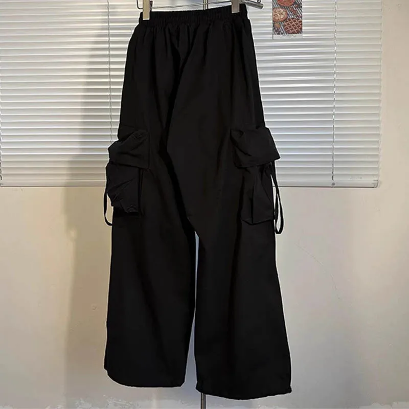 

Versatile Narrow Wide Leg Pants 2024 Autumn New Quick Drying Work Pants Women's Dopamine Loose Casual Age Reducing Stripes