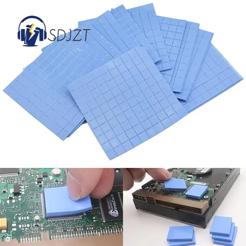 100Pcs GPU CPU Thermal Pad Double Sided Adhesive Heatsink Cooling Conductive Silicone Pad Computer Host Radiator Heat Transfer