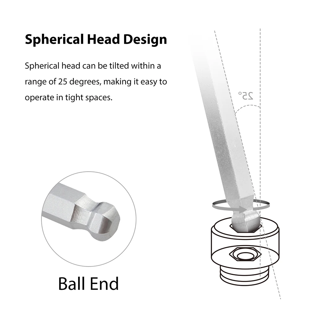 36 Pcs Inbussleutel Set Lange Arm Ball End Inbussleutel Socket Schroef Wrench Multi-Size Interne Zeshoekige Spanner inch/Metrische/Ster
