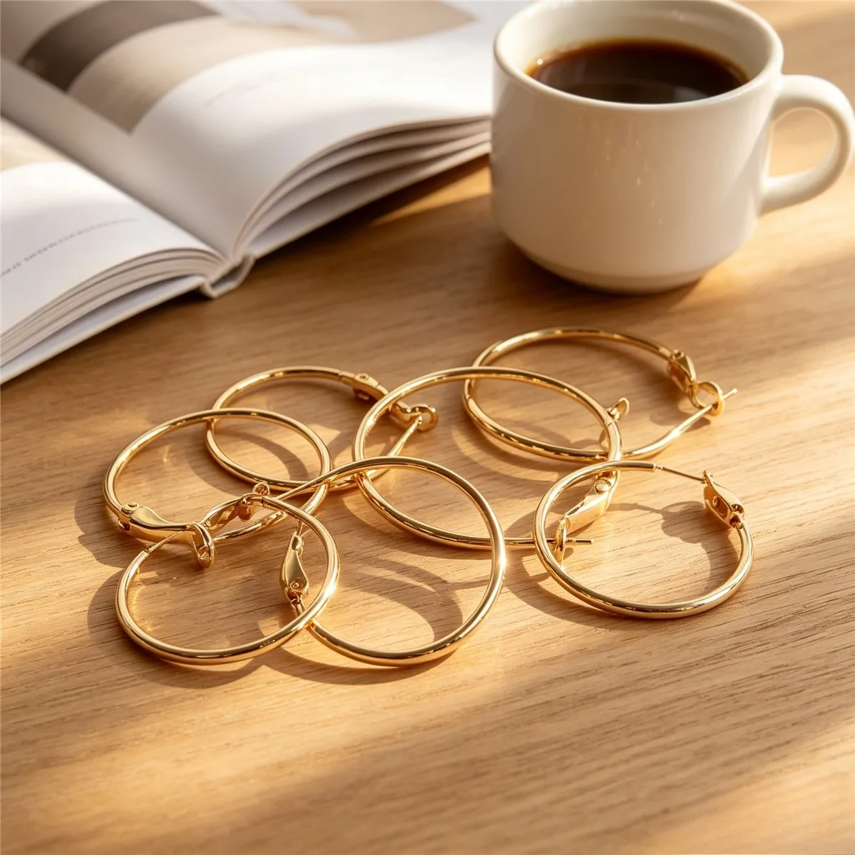 Brass Gold Plated Round Hoop Ear Cuff With Spring Clasp DIY All-Match Trendy Handmade Dangle Earring Jewelry Findings