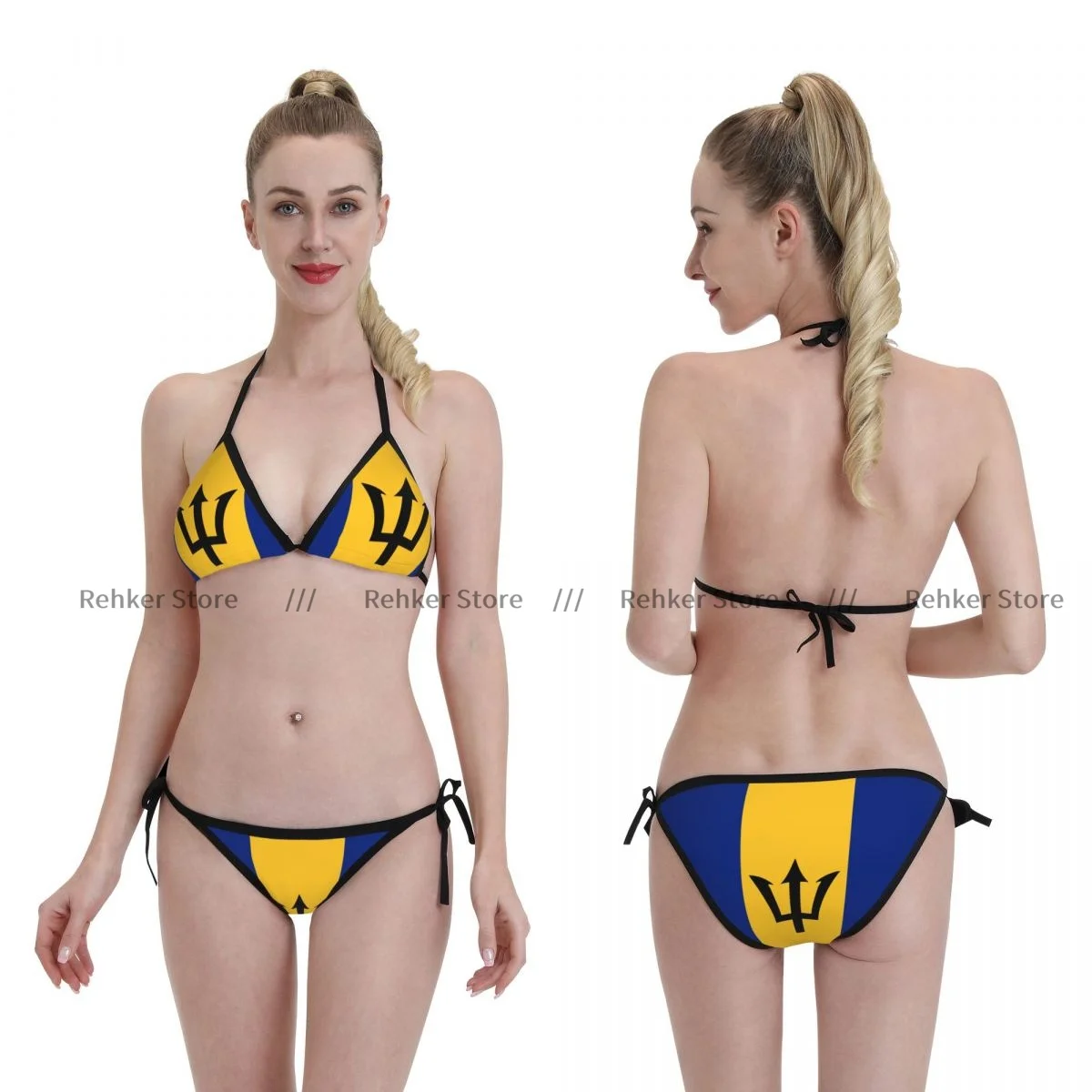 Sexy Bikini Vrouwen Badpak Tweedelige Badmode Barbados Vlag Badpak Strandkleding