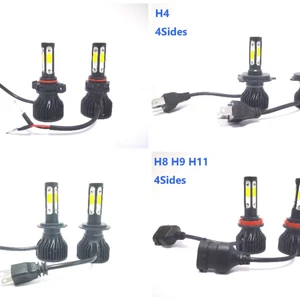 2 قطعة 4 جوانب LED مصابيح أمامية للسيارة H11 H4 H7 9004 9005 9006 9007 H13 2 جوانب ل H3 H1 H27 لمبات بيضاء مصباح أمامي تلقائي 4 جوانب 12 فولت أفضل 6 مصباح أمامي أصلي من جيتا - رقم 1