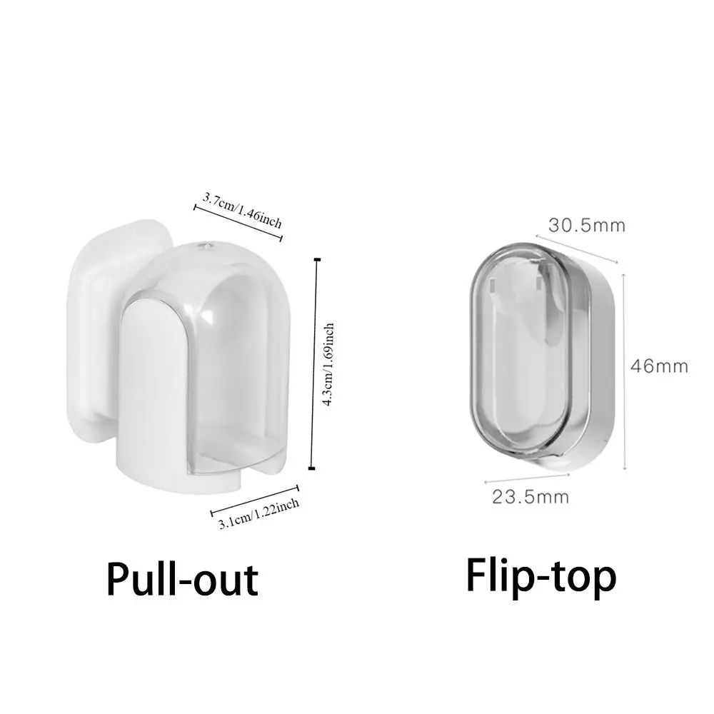 New Convenient Toothbrush Holder Pull-out Flip-top Toothbrush Dustproof Cover Wall Mounted Punch Free Toothbrush Rack