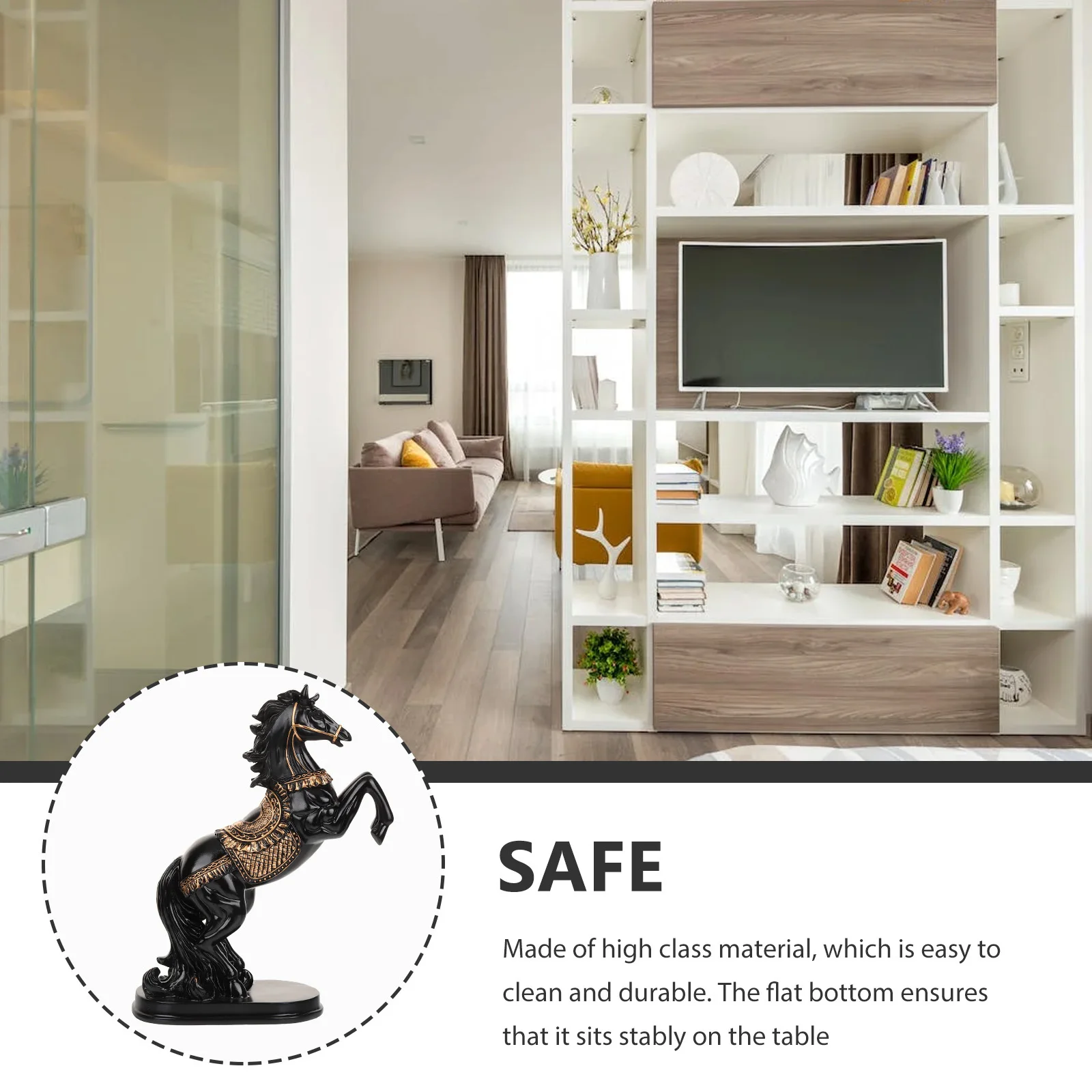 Stable Base Horse Sculpture Made of High Quality Resin for Bedroom Living Room Office Desk Decor Realistic Animal Ornament