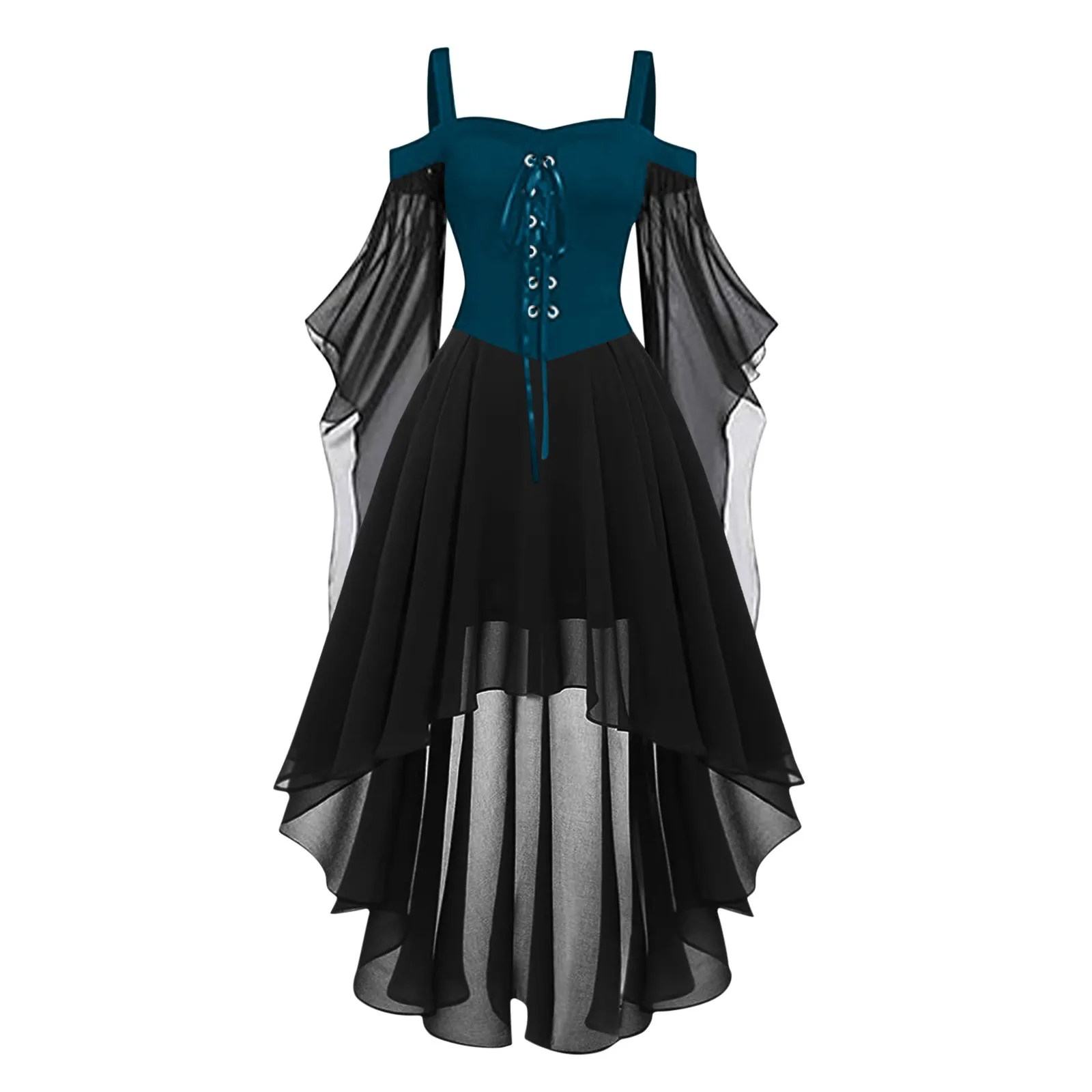 Medieval Corset Cocktail Dresses For Women Plus Size Fashion Gothic Vintage Midi Dress Croset Long Flare Inosuke Cosplay Costume