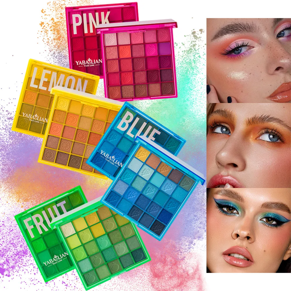 พาเลทอายแชโดว์ 25 สี เนื้อแมท ชิมเมอร์ กลิตเตอร์แบบหยาบ โทนสีกลาง ดีไซน์เมล็ดทับทิม เม็ดสีแน่น