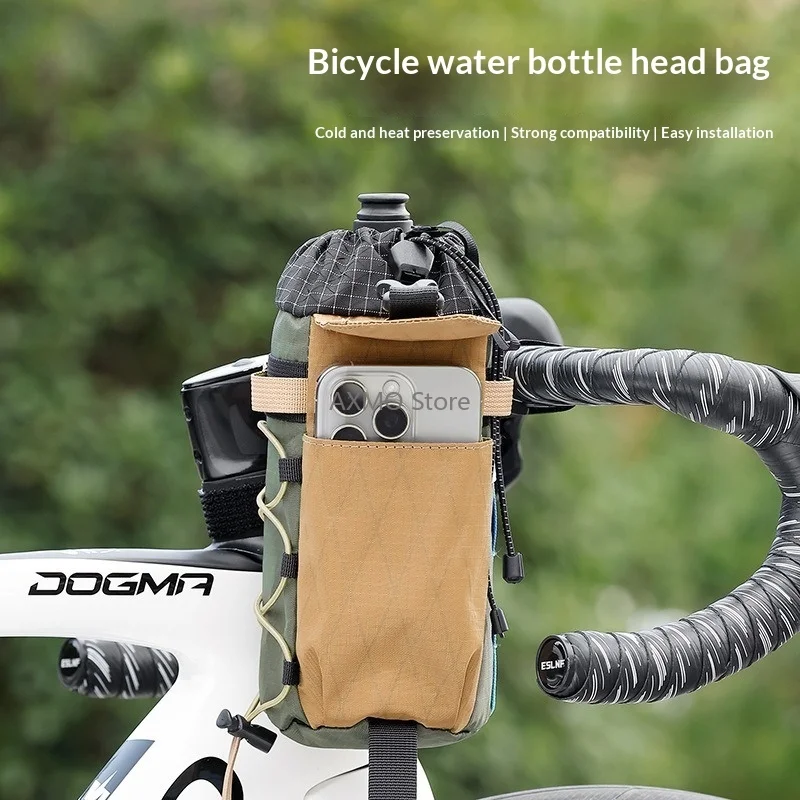 

Foldable Water Bottle Bag Water Resistant Handlebar for Bicycles Road Mountain Bikes Outdoor Cycling Equipment Bike Accessories