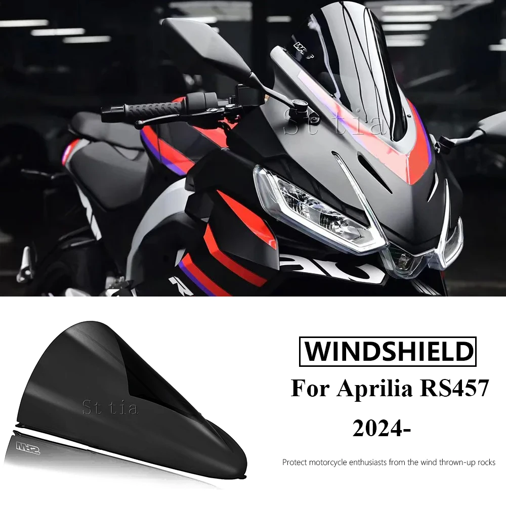 

New Windshield Fit Aprilia RS457 rs457 RS 457 2024 2025 Motorcycle Accessories WindScreen Front Windshield Shroud Viser VIsor