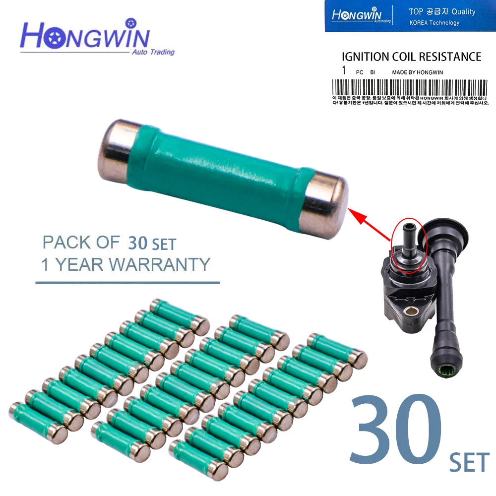 

30pcs Ignition coil resistance For Nissan Micra Versa March Versa Note 1.6L L4 22448-1HC0A 22448-4M500 224485RB0A