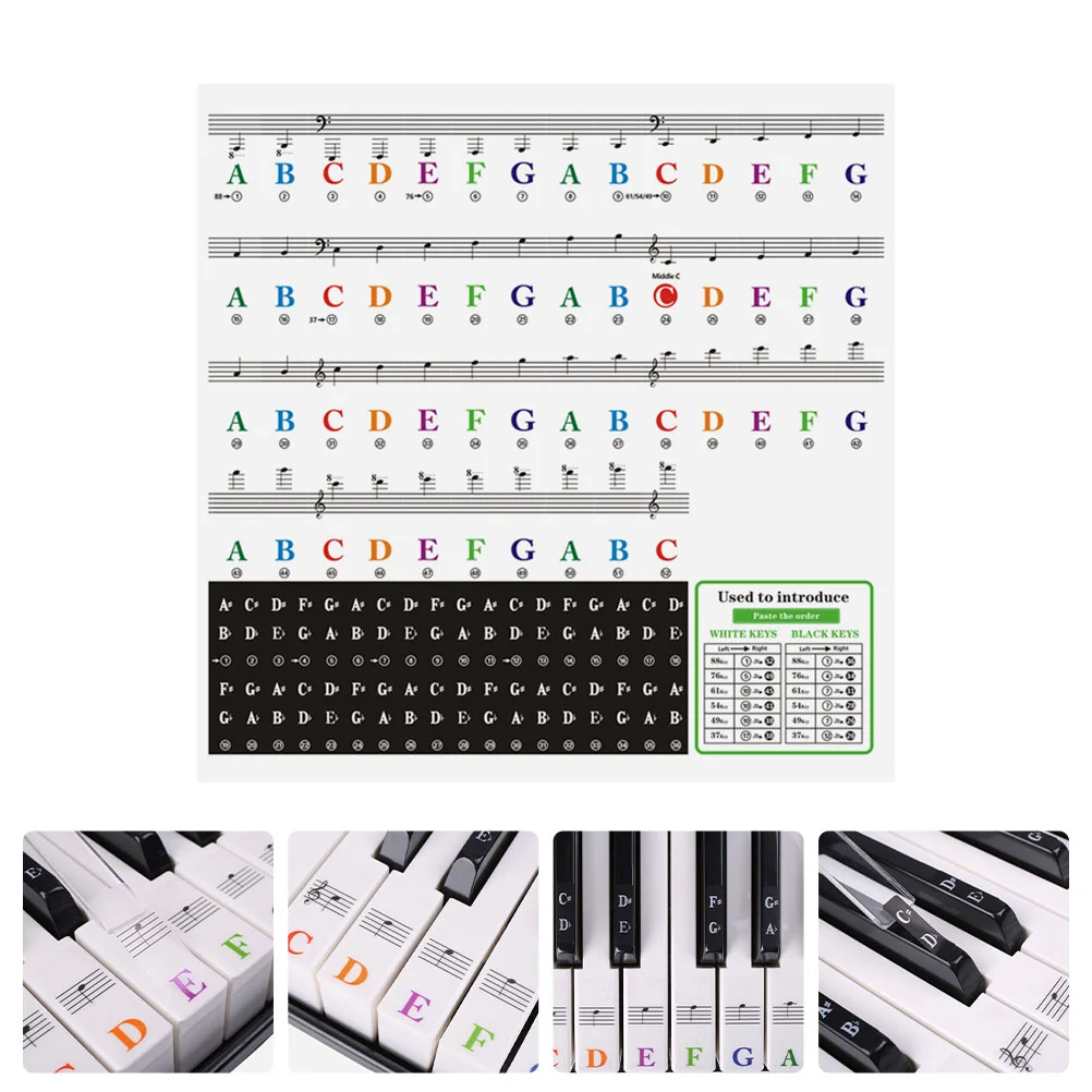 

Labels Piano Stickers Accessories Decals Introductory Keyboards Electronic for Colorful