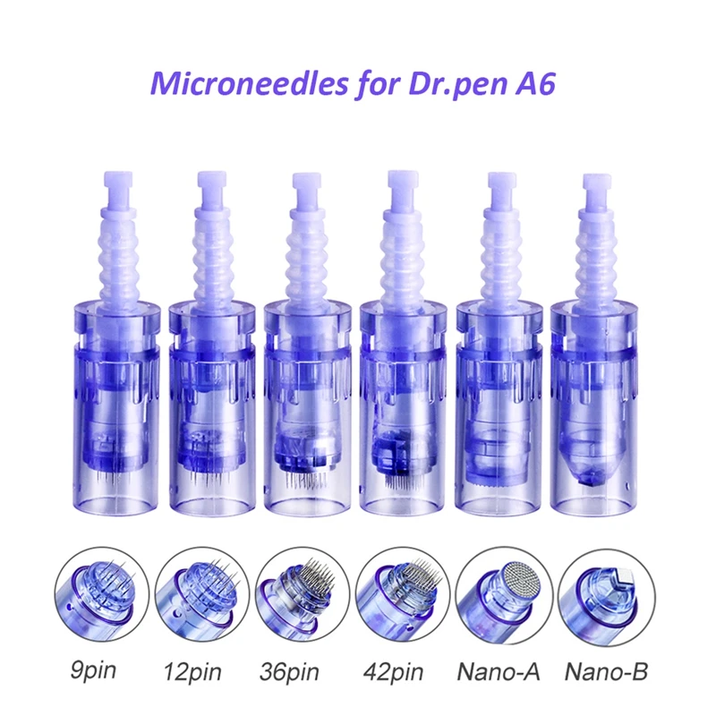 10Pcs Dr Pen A6 Needles Cartridges Microneedling Bayonet Derma Pen A6 Replace Stamp 9 12 24 36 42 Pins Nano