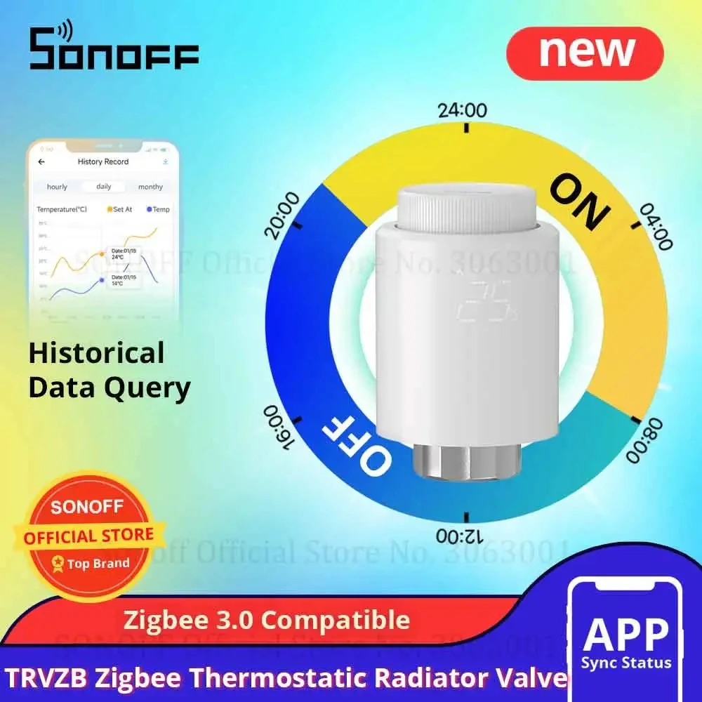 SONOFF Zigbee TRVZB Thermostatic Radiator Valve Smart Home eWeLink App Remote Control Works with SONOFF ZB Bridge-P/ ZBDongle-P