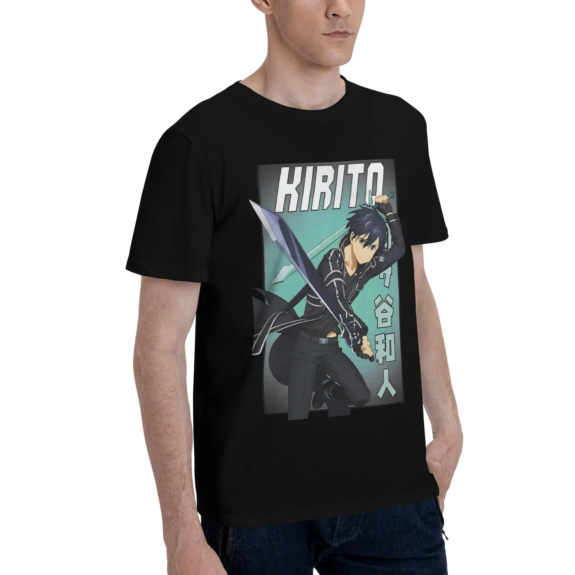 Kirito Funny 100% Cotton T-Shirt Bandai SAO Tees Tops For Men