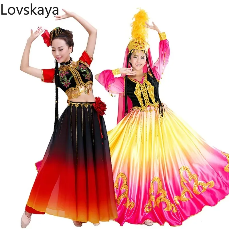 national performance strapless stage costumes Xinjiang Uygur dance costumes