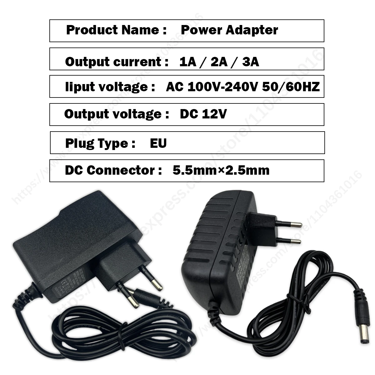 LEDストリップライト用電源アダプター,DC 12v,cctvカメラ,dvr充電器,DC 12v,1a,2a,3a