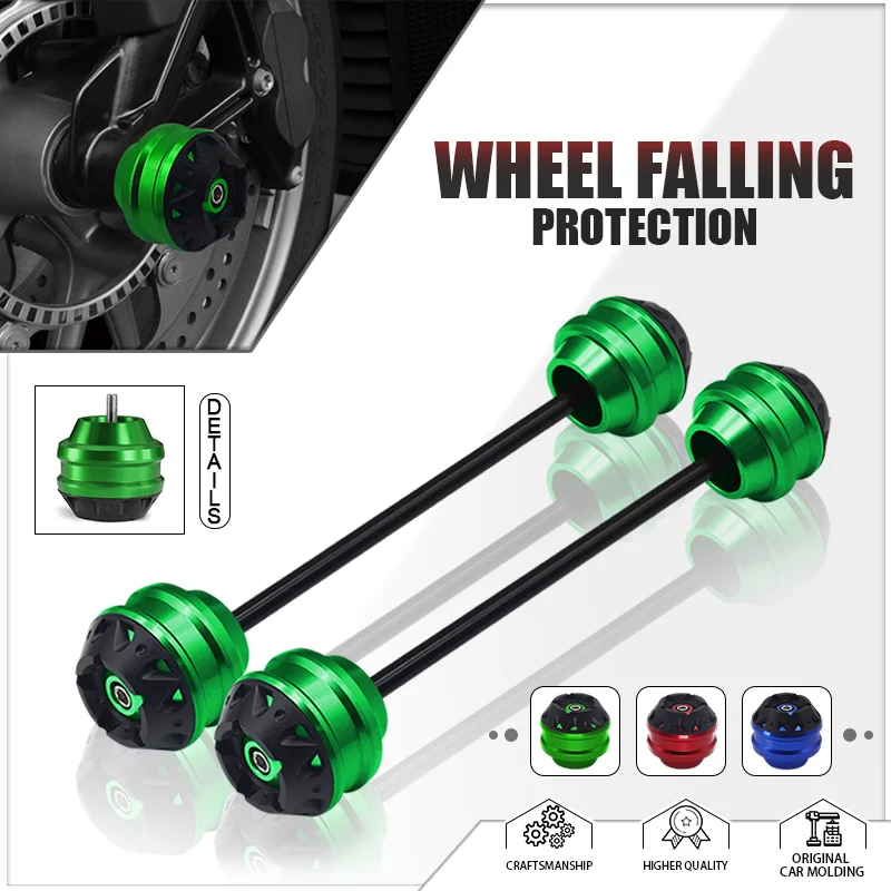 

For ER-6N ER-6F ER-4N ER-4F ER6N ER6F Motorcycle CNC Front Rear Axle Fork Wheel Crash Sliders Cap Falling Protector Pad Kits