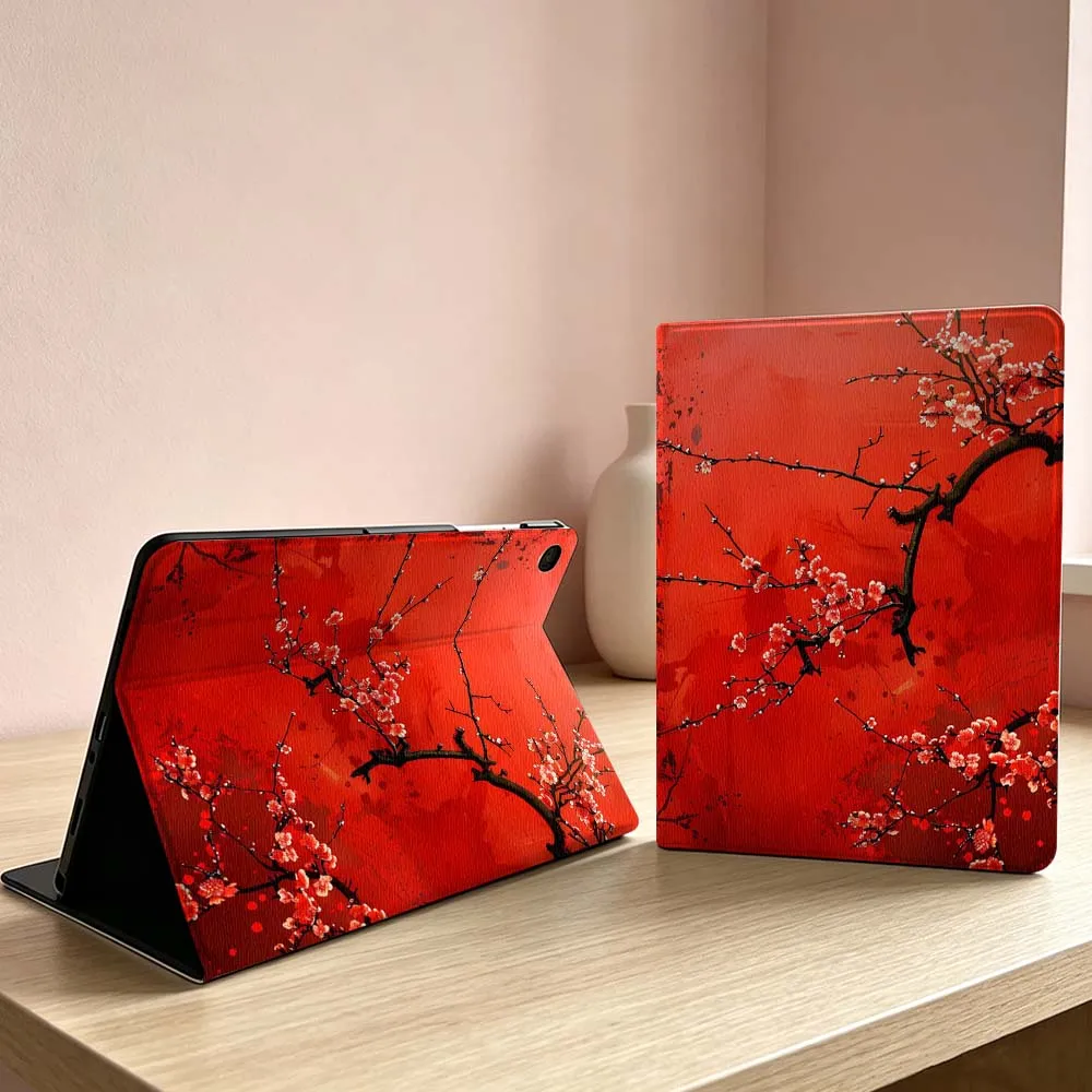 Red Plum Blossom For Samsung Galaxy Tab S11 S10 S9 S8 S7 S6 A11 A9 A8 Ultra Lite FE Plus Inch Tablet Case Soft