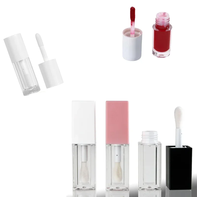 5 pçs 5ml diy garrafa de esmalte labial tubo vazio recipiente de tubo de brilho labial com tampa garrafa de batom lipgloss recipiente de amostra cosmética