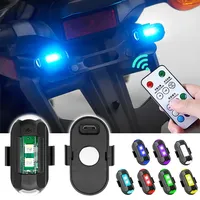 1-4Pcs Remote 7 Colors LED Flashing Warning Strobe Lights USB Chargeable Quadcopter Motorcycle Bike Drone LED Aircraft Warming