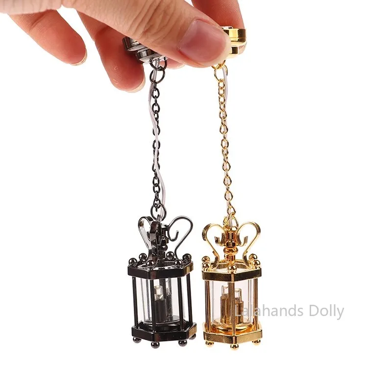 Dollhouse Miniature Items Mini Can Bright LED Lamp Retro European Indoor and Outdoor Chandeliers, Wall Lights Dollhouse Decor