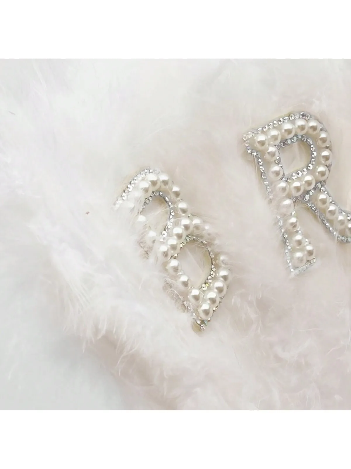 2026 Braut-Handfächer mit weißen Federn und Strass, Braut, Buchstabe, Junggesellenabschied, Hochzeit, Dusche, Geschenk, Hochzeit, Foto-Requisite, Dekoration – Detail 2