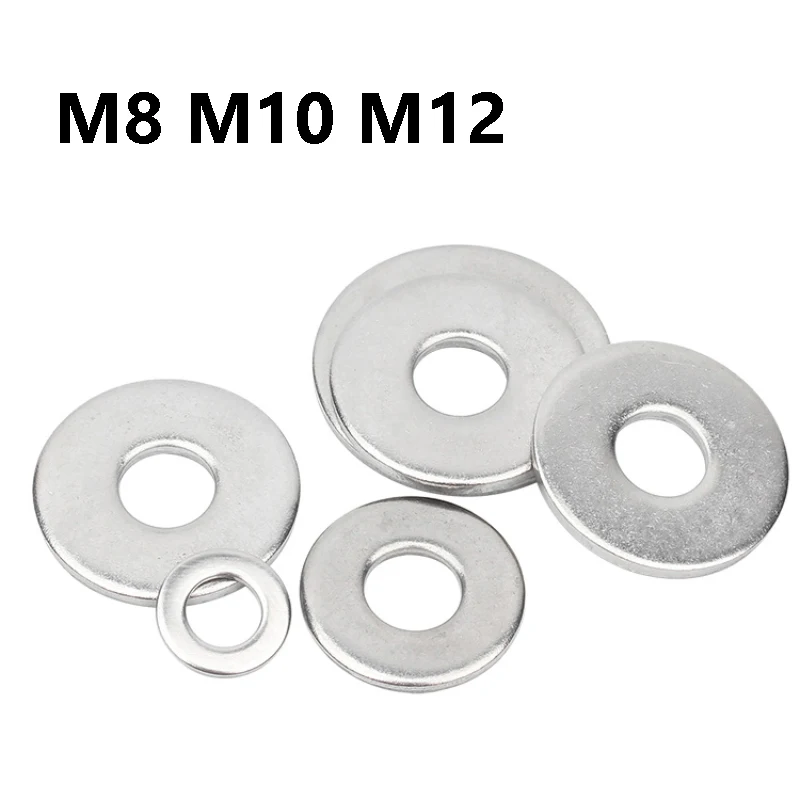 1~20Pcs 304 Stainless Steel Flat Washer M8 M10 M12 Large Size Oversize Big Wider Flat Washer Plain Gaskets