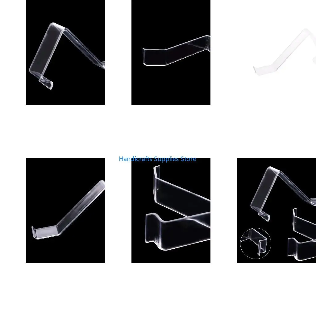 R1WA L Shaped Clear Plastic Shoes Ract Stand Shelf Display Rack