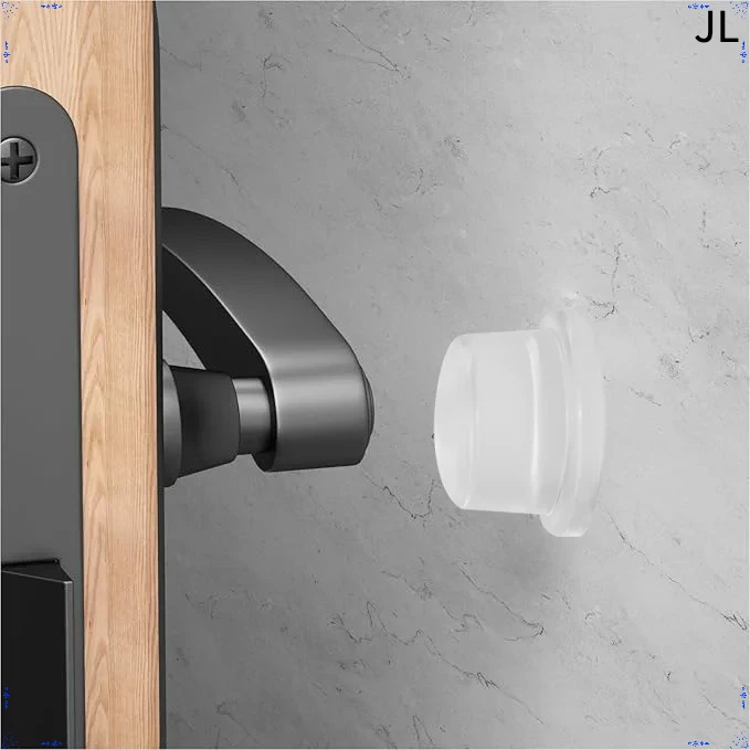 Door Stopper Wall Protector with Silicone Head, Aluminum Door Knob Wall Protector, Spring Shock Absorption Technology