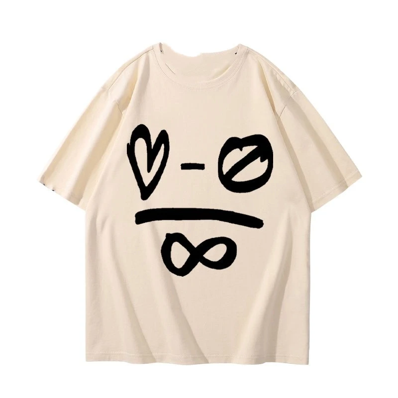 

Summer men's Bob Dylan movie character printed loose short-sleeved retro cartoon stick figure pattern fashionable clothing