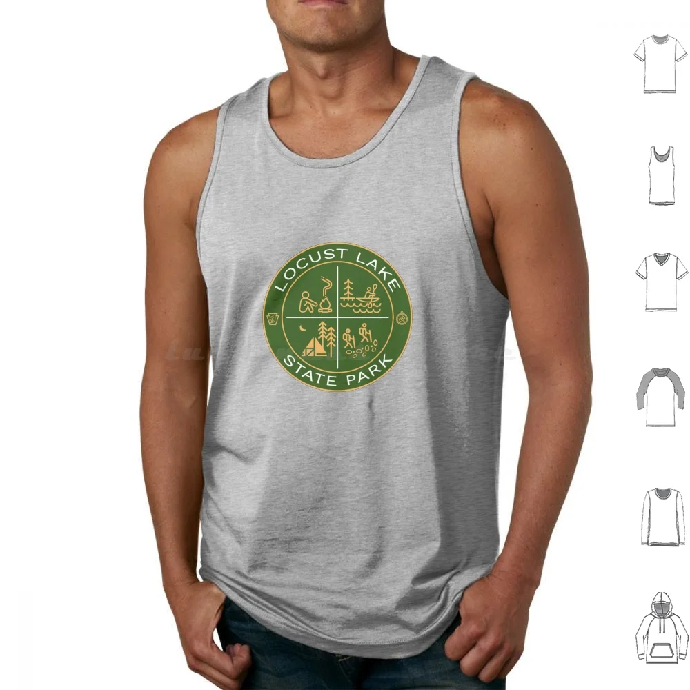 Locust Lake State Park Heraldic Logo Tank Tops Vest Sleeveless Locust Lake State Park Tsp Locust Lake Pa State Parks