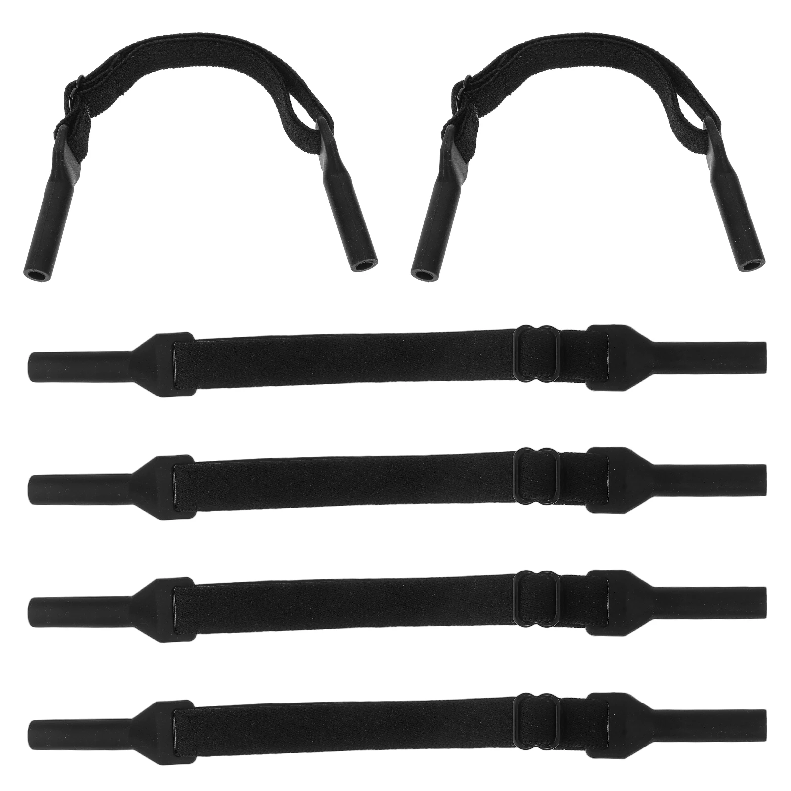 

6pcs Anti Slip Glasses Strap Adjustable Elastic Ear Cushion for Sports Sunglasses Secure Fit Comfortable Black
