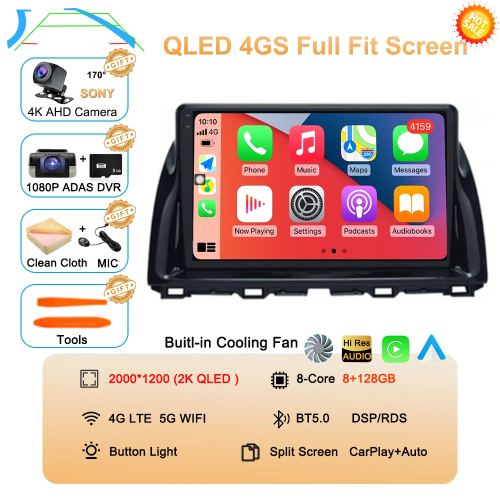 Android 16 Auto autoradio voor Mazda CX5 CX-5 CX 5 2012 - 2015 Multimedia Videospeler Navigatie stereo GPS Carplay 360 Camera