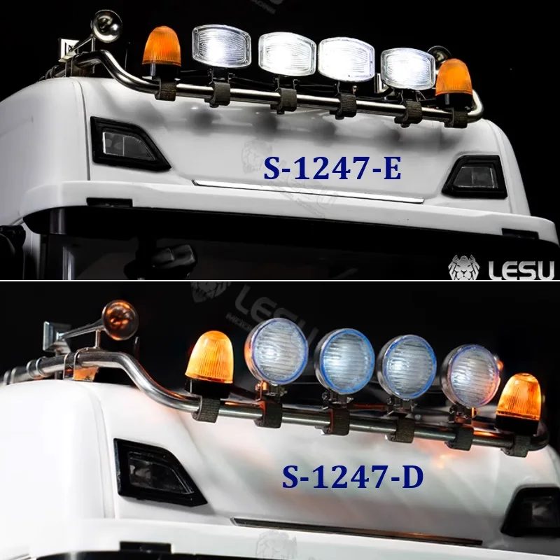 770S RC Tractor camión 1/14 foco luz de techo cuerno silbato 3V LED LESU S-1247-D-E para Tamiya RC 1 14 accesorios de piezas de camiones