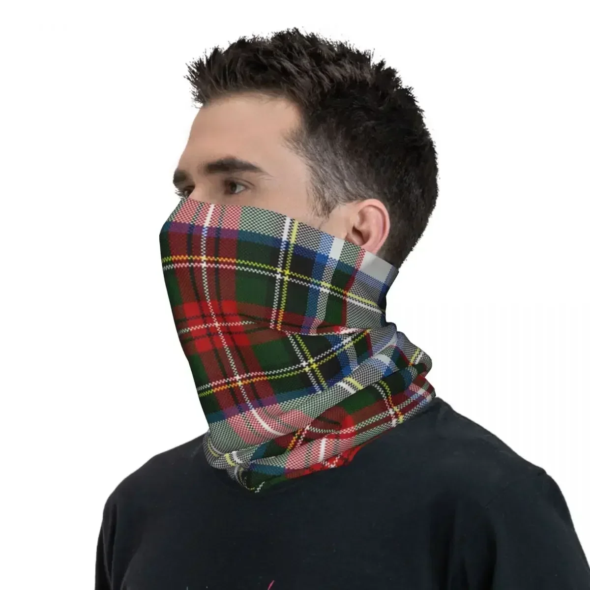 Clan Stewart Dress Tartan Plaid Pattern Bandana Neck Gaiter Printed Magic Scarf Headwear Hiking Fishing For Men Women Adult