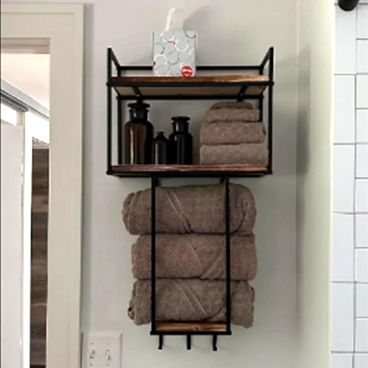 Wall Mounted Towel Rack - Space-Saving for Small Bathrooms, RVs & Hotels