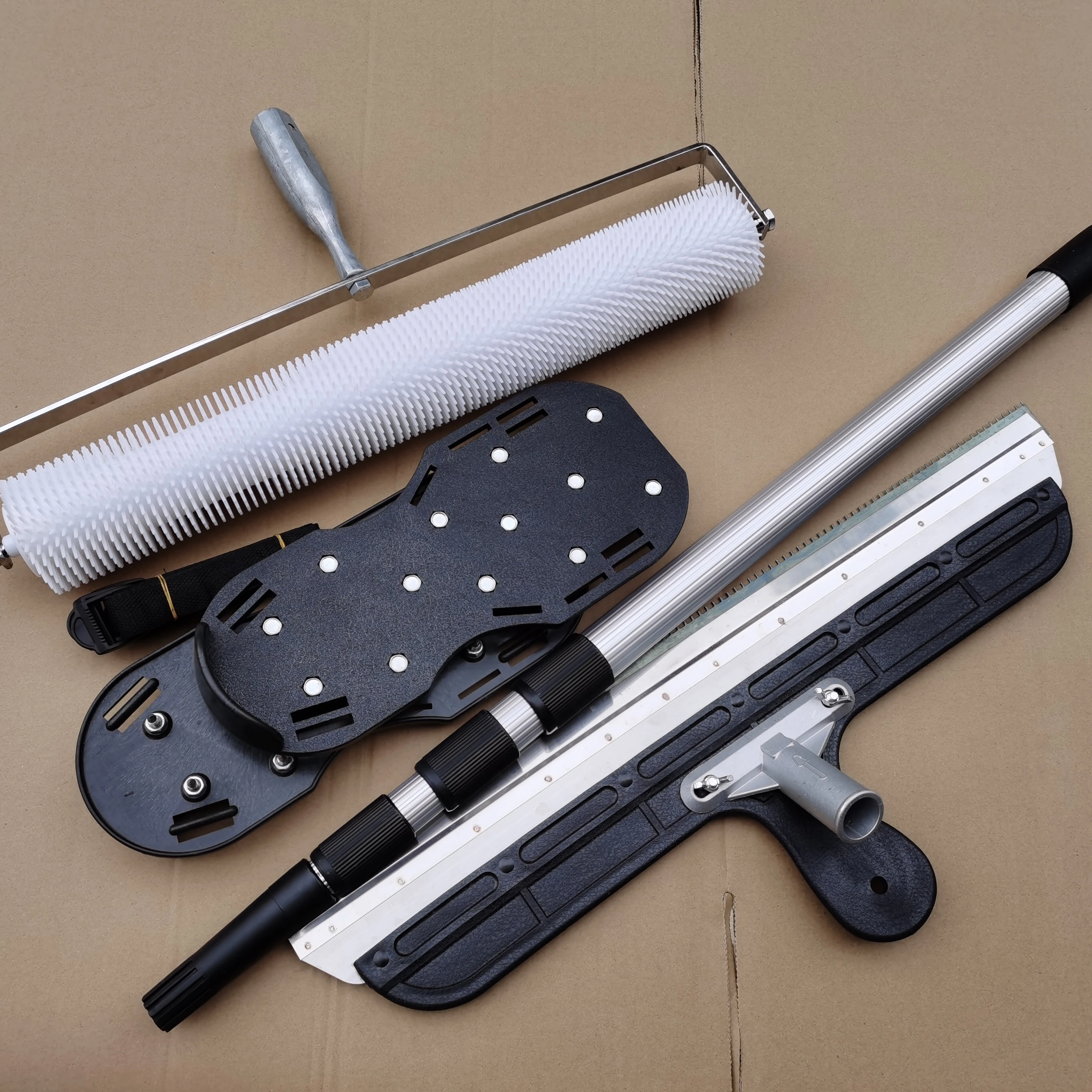 Epoxi Spiked Roller Spiked Shoes Notched Squeegee 3mm  Self Levelling Cement Floor Compound Motar Tools Kit -Free