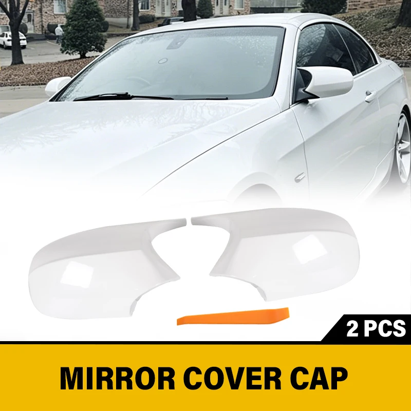 Rhyming 1 Pair Rearview Mirror Cover Housing For BMW E81 E82 E87 E88 E90 E91 E92 E93 LCI White Side Wing Mirror Cap Replacement