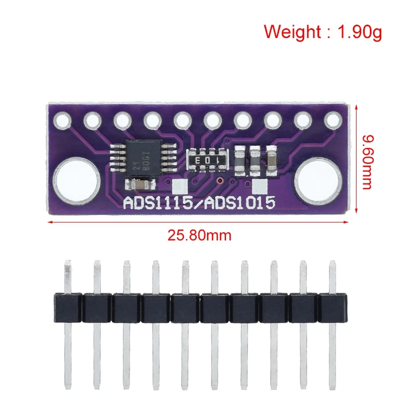 1/5PCS ADS1115 TZT 16 Bit I2C Modul Präzision ADC 4 Kanal Entwicklung Board Pro Gain Verstärker 2,0 V bis 5,5 V für Arduino – Detail 4