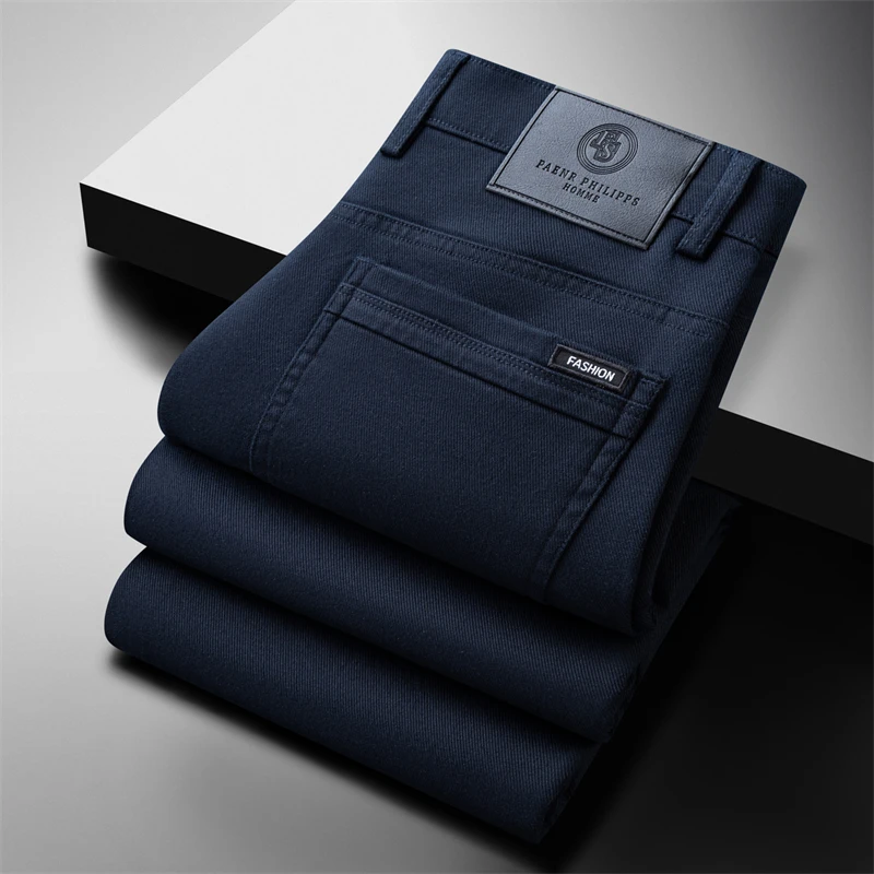 

High-End Business Casual Pants for Men Autumn Winter New Fashion Trend Loose Straight Leg Anti-Wrinkle Lyocell Long Pants