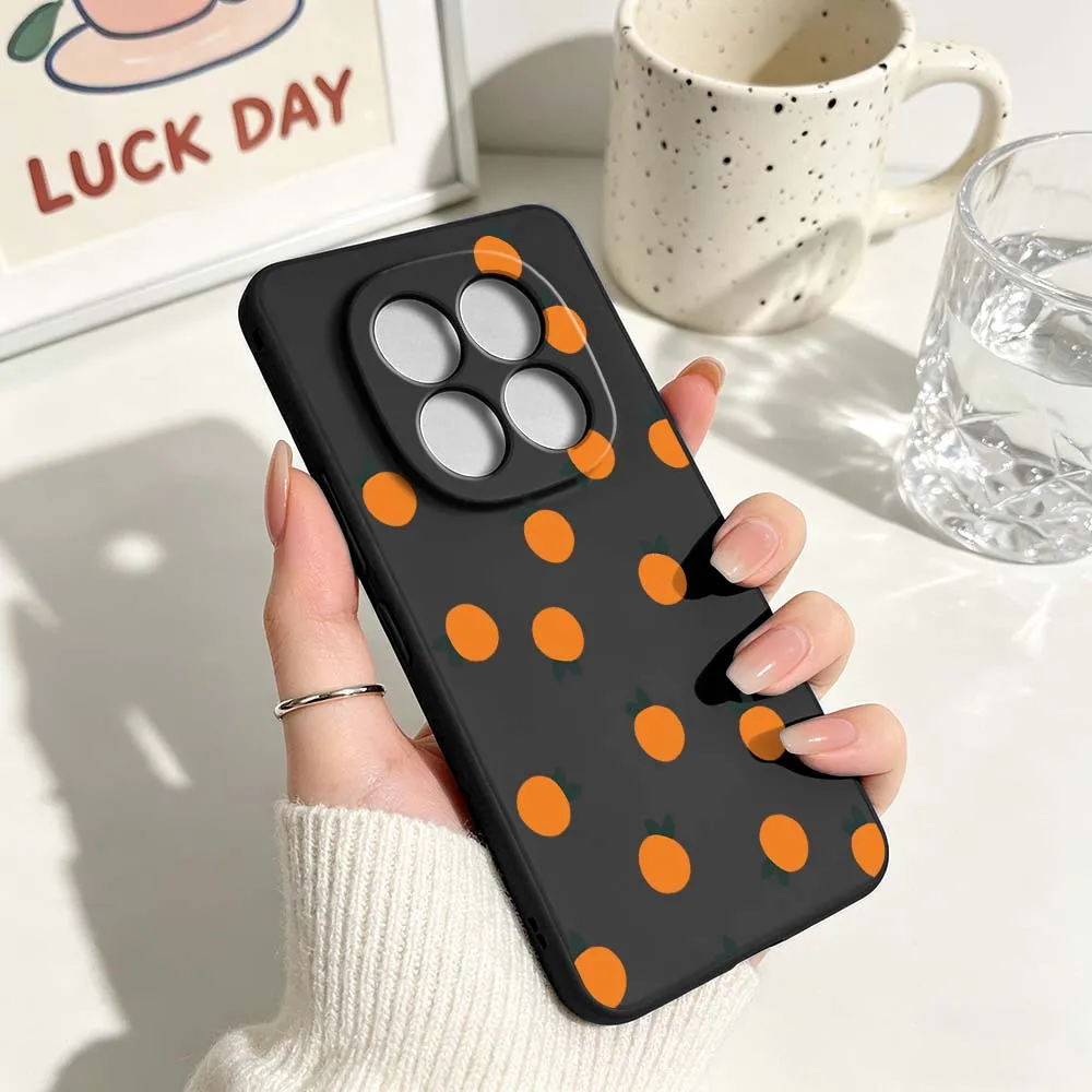 Fresh Fruit Leaf Pattern For Xiaomi Redmi Note 15 14 13 13R 12R 12 12S 11 11S Pro Plus 4G 5G Black Soft Cover Phone Case