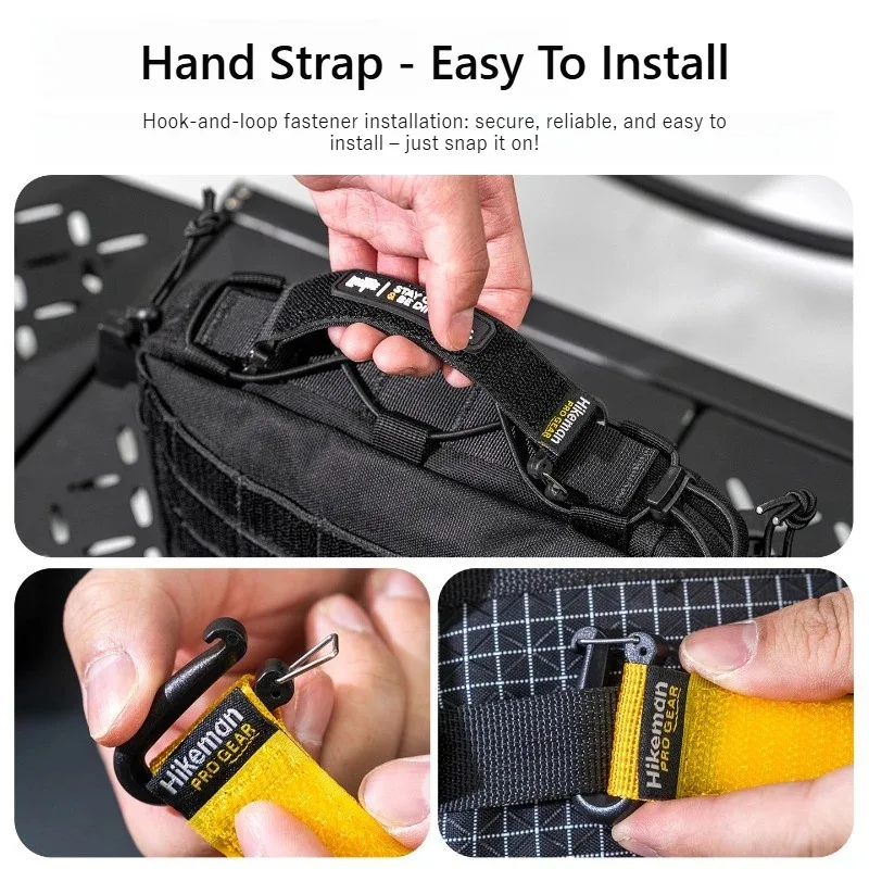 HIKEMAN Detachable MOLLE Handle Strap - Tactical Webbing Adapter Plate with Hook & Loop for Backpacks