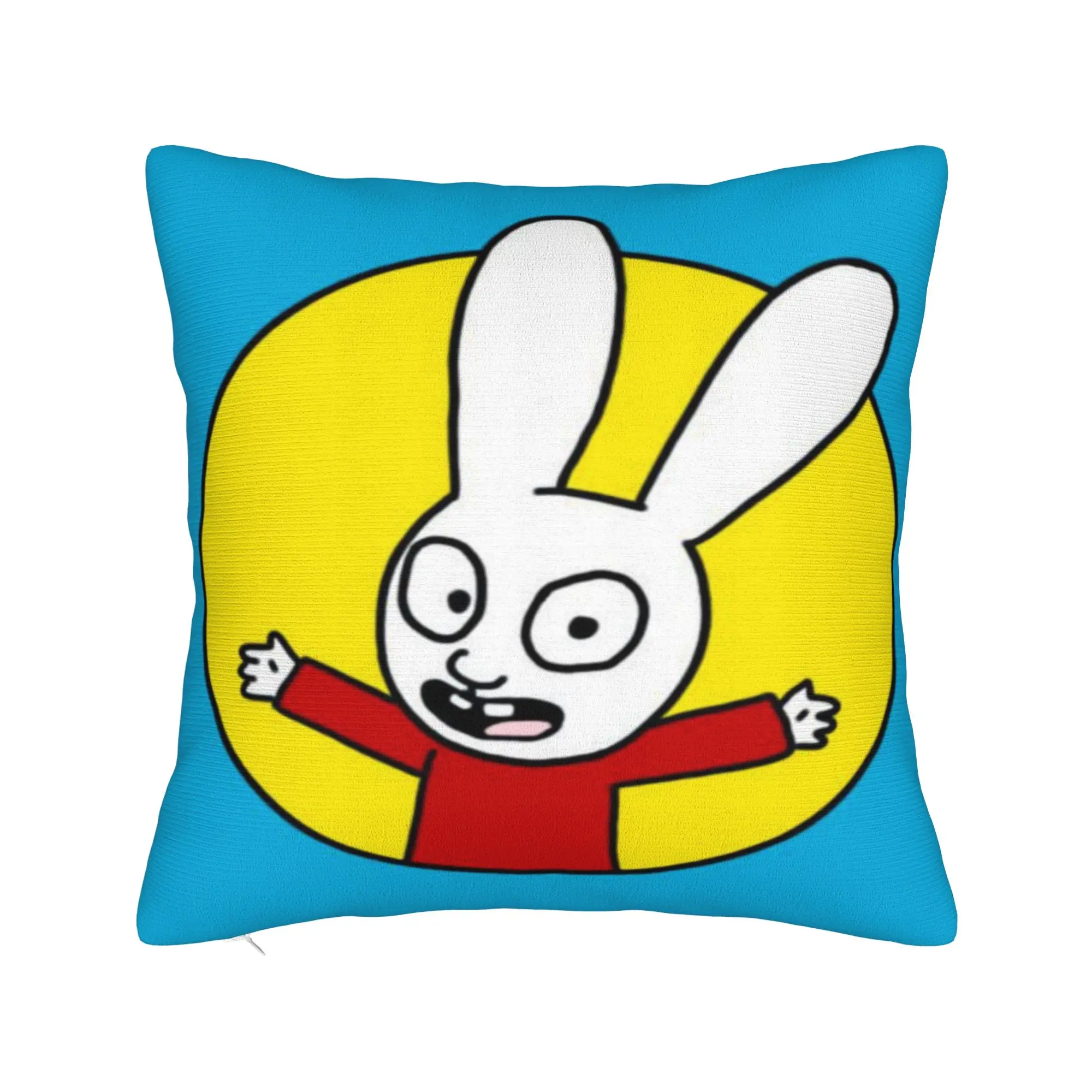 S-Simon Super Rabbit Pillow Cover  Retro Trendy Pillow Case For Sofa Car Home Decor Soft Pillowcases Birthday Present