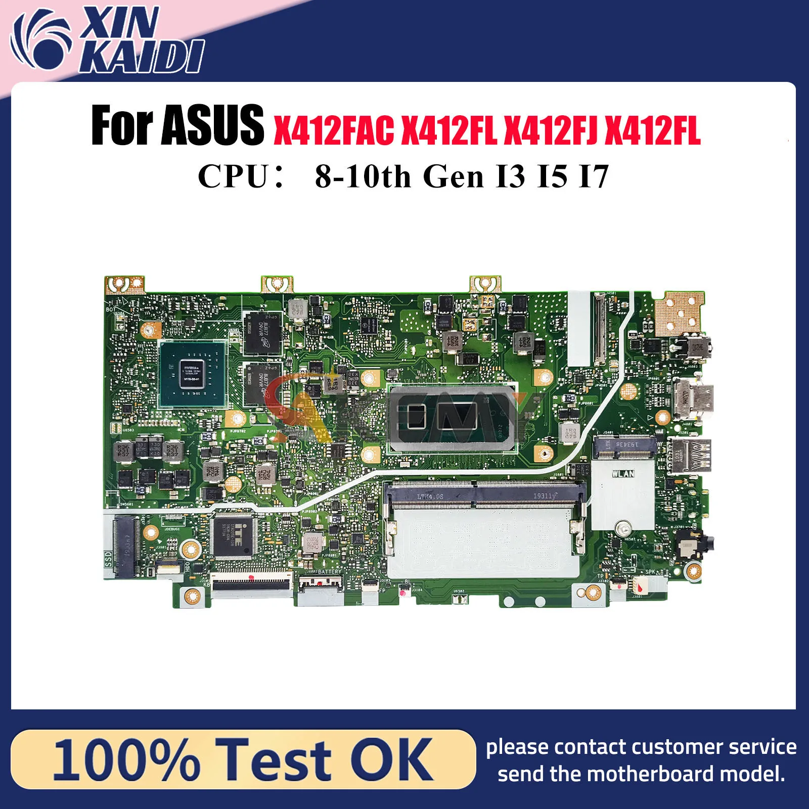 

X412FL Laptop Motherboard For ASUS R424F V4000U X412FJC X412F X412FLG X412FLC Y4200U X412FAC V4000F Mainboard With I3 I5 I7 CPU