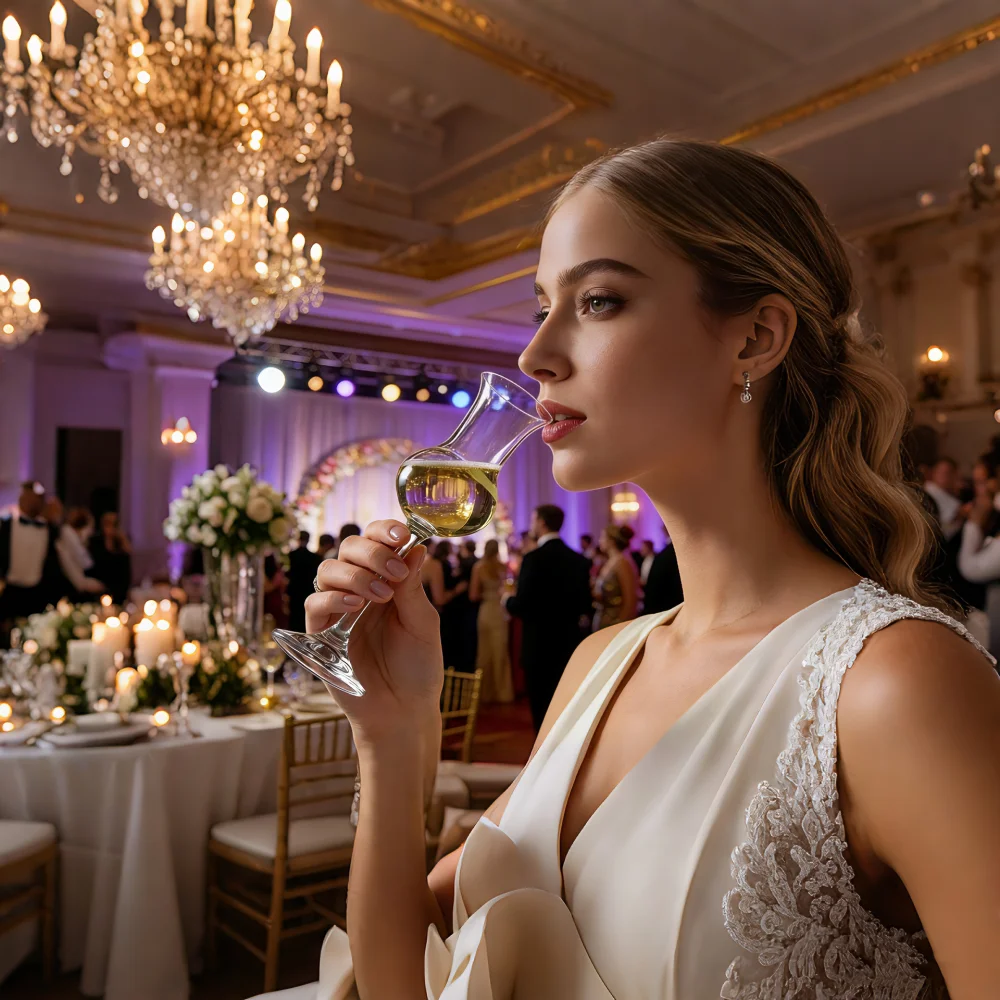 Copo de Cristal Tulip Italiano para Degustação de Vinho Sherry, Taça de Sommelier para Whisky, Copo de Champanhe para Casamento
