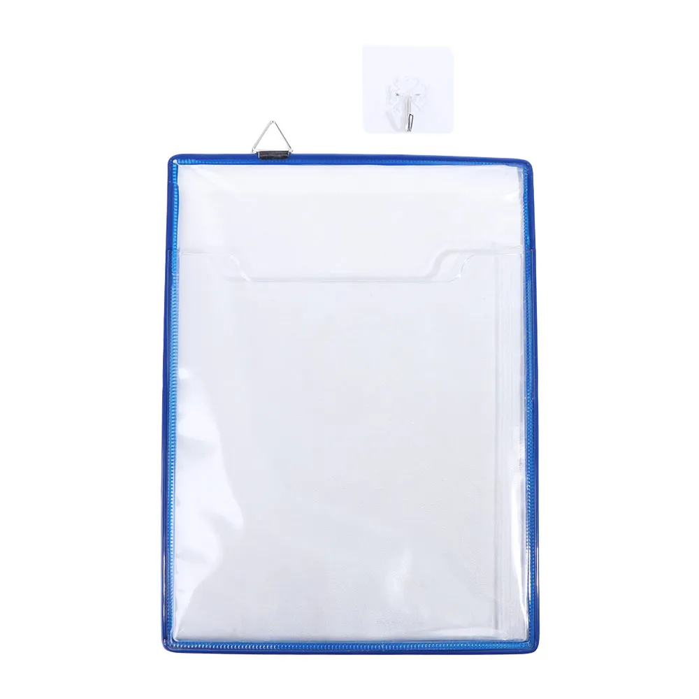 Wall Hanging A4 Receipt Organizer Waterproof Water Resist File Folder With Hook Transparent Document Storage Bag